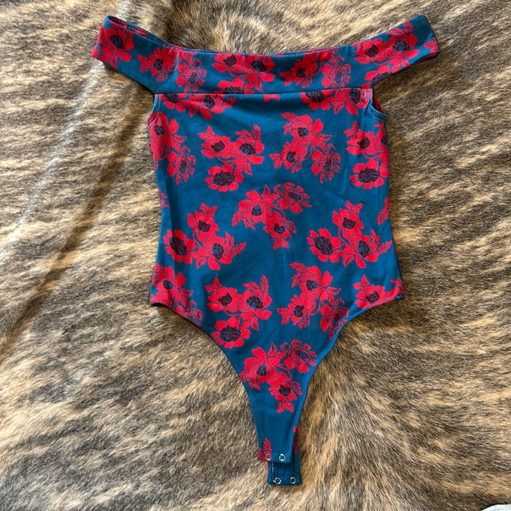Free People Floral Off-Shoulder Bodysuit